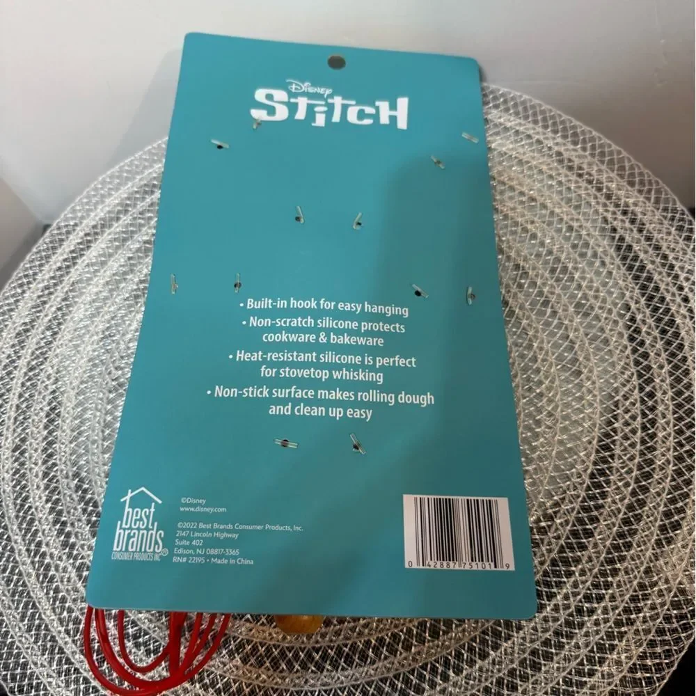 Disney Stitch Christmas Baking Set Spatula, Rolling Pin, Whisk Set of 3 NWT